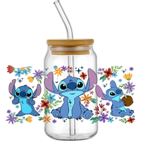 long ears Cartoon Character With16OZ UV DTF Cup Wrap Transfer Sticker Custom Labels DIY Durable Waterproof Logo For Libbey Can