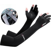 AliExpress NONE GTUBIKE Gloves With Ice Sleeves Summer Sun Protection Breathable Two-finger Gloves Arm Covers Driving Hiking Cycling Men Women