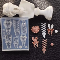 1pc Tie Bowknot 3D Acrylic Nail Mold Nail Art Decorations Silicone Stamping Plates Nails Products Nail Accessories
