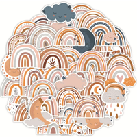 AliExpress NONE 10/30/50pcs Cute Cartoon Boho Rainbow Stickers Aesthetic Graffiti Decals Scrapbooking Laptop Bike Funny Bohemian Sticker Toy