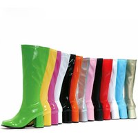 Costumes 60s 70s Go Go Boot Retro1960s Ladies Women's Knee-High Boots Fancy Dress Gogo Party Dance Gothic Shoes Large Size 36-46