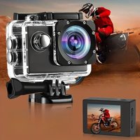 Ultra HD Action Camera with Video Recording, Waterproof Camera, Sports Camera, 4K, 30fps, WiFi, 2.0 ", 170D, Helmet, Underwater