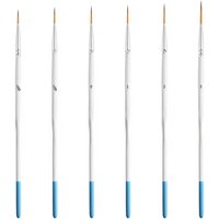 Artist Paint Brush 6 Pcs Set Thin Pen Extra Long Fine Point Liner Tip #000#00#0#1#2#3, Scale Models Nail Acrylic Oil Watercolor