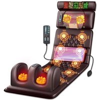 Foldable Electric Massage Mattress with Infrared Heating and Vibration for Neck Back Foot Full Body Pain Stress Relief