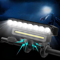 AliExpress cycle zone 8 LED Bike Front Light with Horn Bicycle Light 6 Modes USB Charging Waterproof Bicycle Headlights MTB Cycling Lamp Accessories