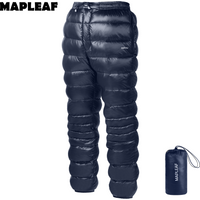 MAPLEAF Down Pants Winter Hiking Trousers Ultralight Warm Down Trousers 800FP Windproof Waterproof Ski Pants Camping Snow Pants
