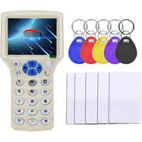 English 10 Frequency RFID Reader Writer Copier Duplicator IC/ID with USB Cable for 125Khz 13.56Mhz Cards LCD Screen Duplicator