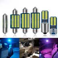 2pcs Canbus T10 W5W Led bulb C5W C10W 31MM 36MM 39MM 41MM Festoon Led BA9S T4W Led Car Light Interior Light 12V White Pink Blue