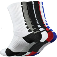 AliExpress NONE 5 Pairs Men Sports Socks Set With Damping Terry Basketball Cycling Running Hiking Tennis Sock Set Ski Women Cotton EU 39-45