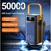 50000mAh 45W Power Bank Portable Power with LED Display Fast Charging for Laptop MacBook Tablet Mobile Phone Travel