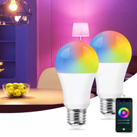 E27 LED Smart Bulb Tuya RGB WiFi Lamp Bluetooth APP Control Dimmable Spotlight LED Light Bulbs 15W Home Bedroom Christmas Party