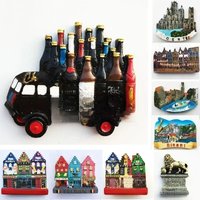 Belgium Ghent Landmark Building fridge magnets Tourism souvenir Painted Magnetic Refrigerator Stickers Collection Decoration