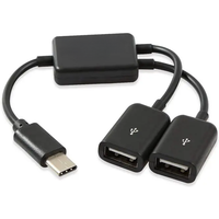 High Speed Type C OTG USB 3.1 Male to Dual 2.0 Female OTG Charge 2 Port HUB Cable Y Splitter