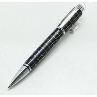 Baoer 79 Rollerball /Ballpoint Pen Black Matte Silver Line Rotating Crystal Cover Office School Supplies Writing