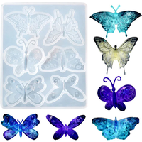 3D Butterfly Wing Earring Aeolian Bells Silicone Mold for DIY Epoxy Resin Craft Pendant Jewelry Making Findings