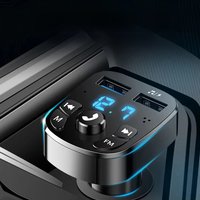 Dual USB Car Fast Charger Mp3 Player Fm Bluetooth Receiver Bluetooth Compatible 5.0 Fm Transmitter Usb Flash Drive Plug Car Kit