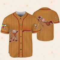 Custom Toy Story Bullseye Brown Simple Jersey 3D Printed Casual Street Fashion Harajuku Men's Women's and Children's Baseball Sh