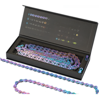 AliExpress NANLIO SUMC Bicycle Chain Multi-Colored Rainbow Hollow 9/10/11/12 Speed Semi-Hollow Magic Buckle Road Bike and MTB 126L 116L 250g