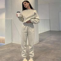 Autumn And Winter New Casual Sports Women's Suit Fashion Solid Color Simple Warm Pants Hoodie Female 2 Piece Set 2024