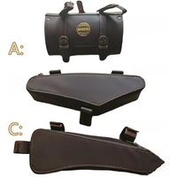 AliExpress NONE Retro Bicycle Custom Frame Bag, Upper Tube Storage Bag, Middle Tube Tool Bag, ATV Commuter Car PU Leather Bag
