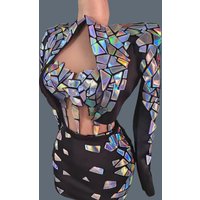Sparkly Sequins Suit Stage Crop Tops Mini Skirt Jacket 3Pcs Set Night Club Music Festival Dress-up Performance Outfit Suipian