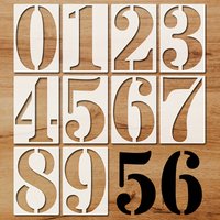 10PCS Reusable Number Stencils 0-9 Set 5.5x8.2 Inch Large Number Stencil Templates for Painting and Marking
