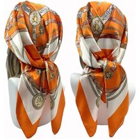 90cm Fashion Silk Square Scarf for Women Hair Band Soft Neckerchief Vintage Hijab Flower Print Headscarf Female Pashmina Bandana