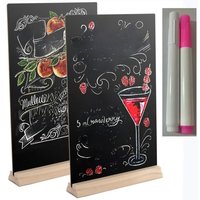 4Pcs Tabletop Chalkboard Sign with Base Stand Menu Chalk Board Sign Store Food Signs, Message Boards