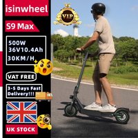 isinwheel S9 Max Adult Electric Scooter 500W Motor Electric Scooter 36V 10.4Ah Battery 10 Inch Foldable City Electric Scooter