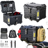 CNC Aluminium Motorrad Topcase 45L, 55L, 65L Helmkoffer Heckgepäckkoffer Verstärkte Panzerschale Motorrad-Kofferraum Heckbox Schnellverschluss Wasserdichte Werkzeugbox