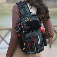 New Lure Box Gear Storage Bag Fishing Tackle Backpack Fanny Pack for Men Fly Fishing Backpack with Rod Holder Sling Shoulder Bag