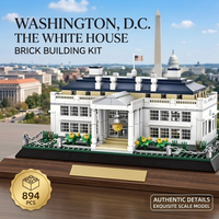 DIY White House Building Blocks 894PCS MOC Washington USA Landmark Capital Architecture Bricks Model Toy For Adults Kids Gift