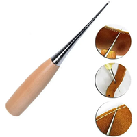 Handmade Leather Tools Round Hole Solid Wood Handle Awl Can Be Drilled