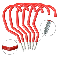 AliExpress NONE Bike Storage Hooks 6 Pack - Heavy Duty Bicycle Wall Mounted Screw-in Utility Hangers Set Hooks Wall Mount Steel Garage Hook Set