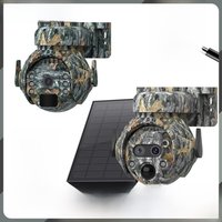 SHIWOJIA 12X ZOOM 4K 8MP Solar Camera Dual lens 4G 360° View Camouflage Color Outdoor Hunting Camera 7800mAh Battery Ubox app
