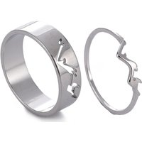 Skyrim Fashion Mountain Couple Rings for Women Men Stainless Steel Paired Ring Jewelry Engagement Wedding Gift Wholesale 2025
