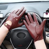 New Arrival Luxury Mens Genuine Leather Gloves Sheepskin Gloves Fashion Men Black Breathable Driving Gloves For Male Mittens