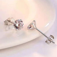 925 Sterling Silver Women's New High Quality Jewelry Crystal Zircon Stud Earrings XY0199