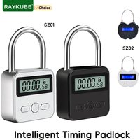 RAYKUBE SZ01 Smart Timing Padlock Intelligent Anti-addiction Electronic Lock LCD HD Display 99 Hours Standby With USB Charging