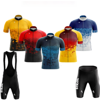 AliExpress 2024 Jersey Set Strava Summer Short Sleeve Breathable Men's Mountain Bike Jersey Set Sweat-Wicking Quick-Drying Jersey