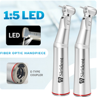 1:5 LED Fiber Optic Contra Angle Increasing Push Button Red Ring Design Dental handpiece E type Connection Use With Micro Motor