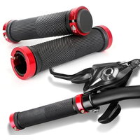 AliExpress NONE Bicycle Handle Bar Grips Road Mountain Bike Rubber Handlebar Grips MTB Alloy Bilateral Lock Non-slip Grips Cycling Accessories