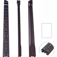 Wenge Wood Electric Guitar Neck Headless Guitar Part 24 Frets Black 5.6cm Width Good Handicraft For 6 String Travel Guitars