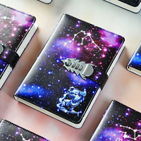 A5 Twelve Constellations Notebook With Lock Diary Journal Office Notepad Line Agenda Planner Magic Note Book Sketchbook Plan DIY