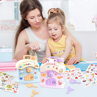 Cartoon DIY Stickers Piggy Bank Kawaii Large Capacity Cute Small House key Piggy Bank Storage Box Holiday Gifts for Kids