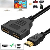 For HDMI Splitter Adapter Cable 1 Male To Dual HDMI-compatible 2 Way Female 4K 3D Y Splitter Cable for Laptop TV Monitor 1080P