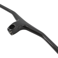 AliExpress Newest Mountain bike glossy matt 3K full carbon fibre bicycle handlebar and stem integrated carbon MTB bar -17 degrees angle