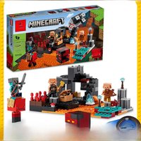 LEGO & Minecraft The Nether Bastion Building Sets 2 Zombies and 1 Zombie Hunter Building Block Toys for Kids Birthday Gift 21185