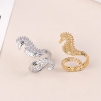 Sea Stainless Steel Sea Design Open Ring Light Cozy Women Charm 18K PVD Plated Waterproof Stylish Jewelry Gift