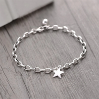 VENTFILLE 925 Sterling Silver Vintage Star Pendant Chain Bracelet For Women Girls Temperament Trendy Jewelry 2021 New